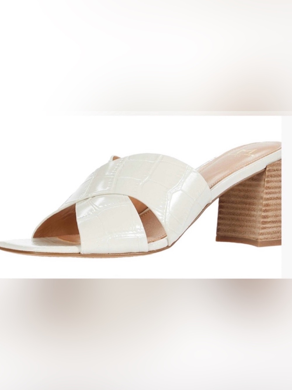 Marc fisher cream crocodile sandal heels